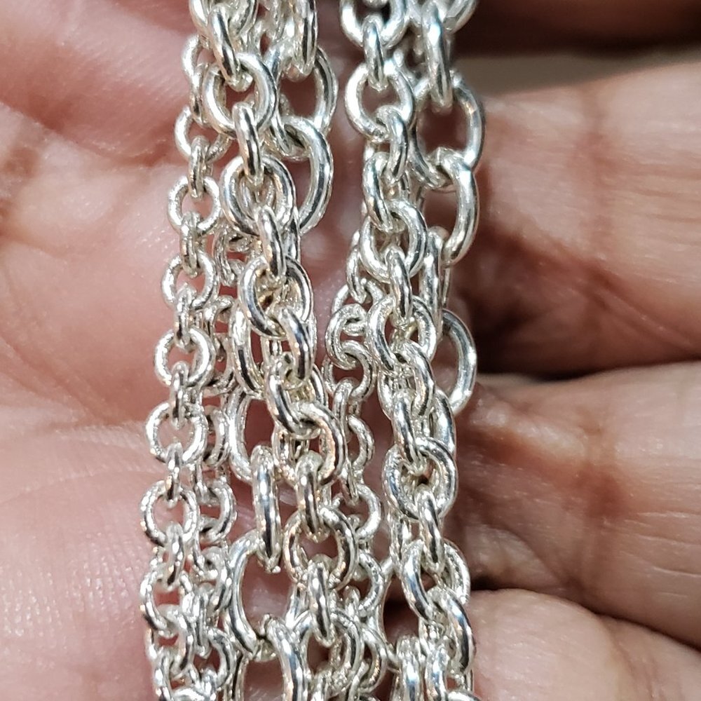 Women's Solid Multilayer Silver Link Chain Stylis… - image 7